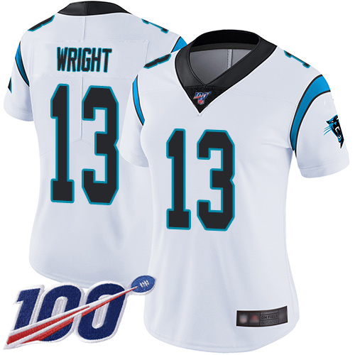 Carolina Panthers Limited White Women Jarius Wright Road Jersey NFL Football #13 100th Season Vapor Untouchable